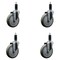 Service Caster 5'' Gray Poly Wheel Swivel 1-1/8'' Expanding Stem Caster Set, 4PK SCC-EX20S514-PPUB-118-4 - alternate 1